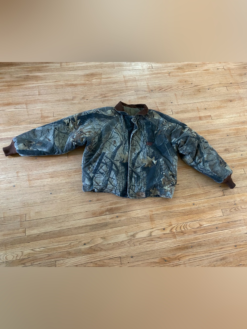 Walls CAT Camouflage Realtree Style Puffer Jacket Green Brown Camo Caterpillar